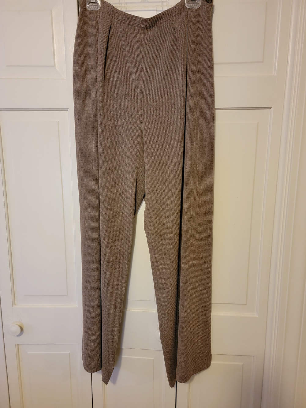 Rena Rowan Taupe Straight-Leg High-Waist Trousers Size 14 EUC